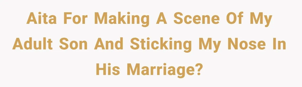 Woman Confronts Her Son For Choosing Beer Over His Exhausted Wife And He Says She Ruined Everything AITA for making a scene of my adult son and sticking my nose in his marriage?