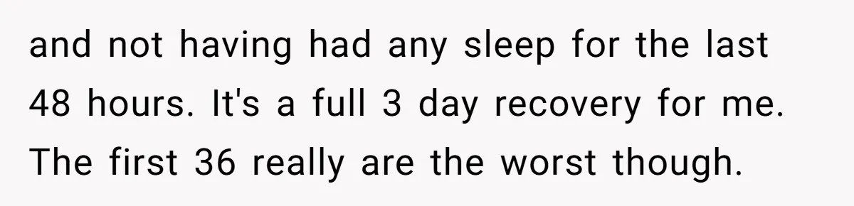 Boss Forces Dying-Of-Food-Poisoning Employee To Get Doctor’s Note, Ends Up Giving Him A Free Week Off and not having had any sleep for the last 48 hours. It's a full 3 day recovery for me. The first 36 really are the worst though.