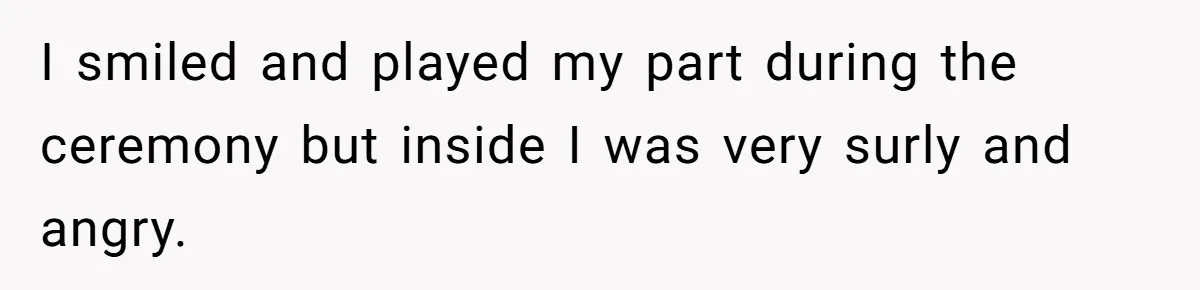 Woman Leaves Wedding Early After Being Humiliated By Couple’s Arbitrary Rules I smiled and played my part during the ceremony but inside I was very surly and angry.
