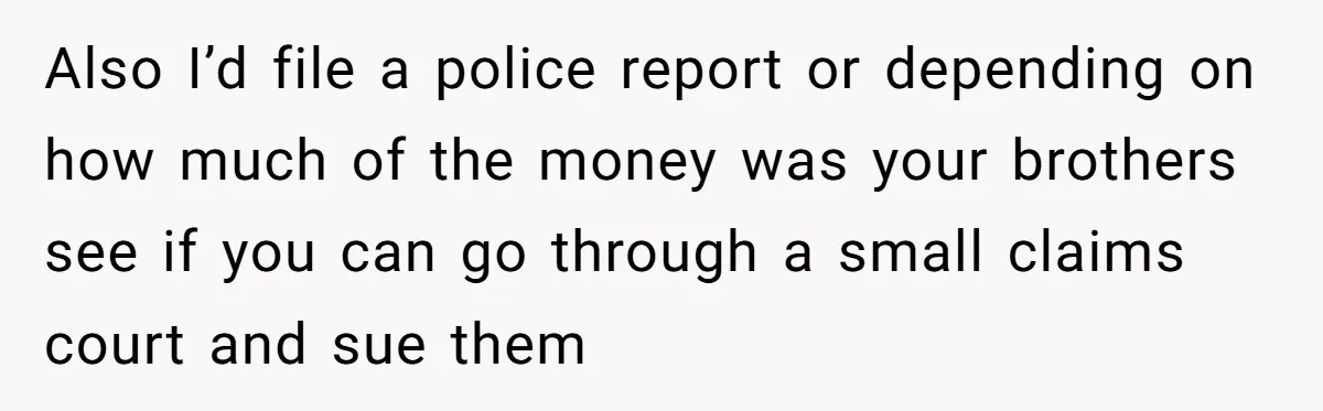 Stepdad Mocks Teen With Fake Car Gift, Freaks Out When Teen Fires Back Also I’d file a police report or depending on how much of the money was your brothers see if you can go through a small claims court and sue them