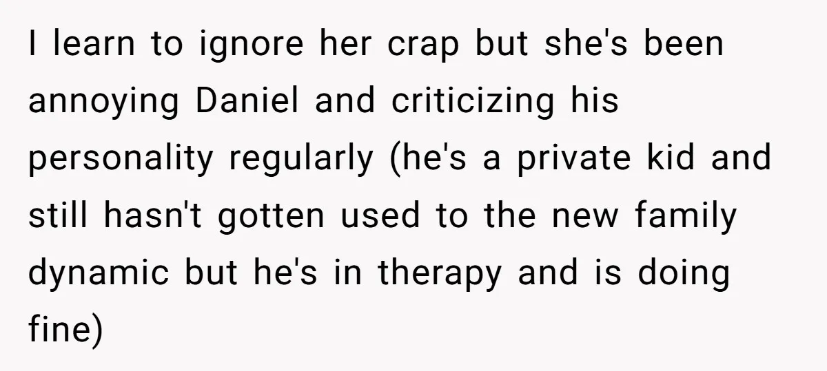 He Banned His Future MIL After She Stole His Son’s Journal, and Now the Entire Family Wants the Wedding Cancelled I learn to ignore her crap but she's been annoying Daniel and criticizing his personality regularly (he's a private kid and still hasn't gotten used to the new family dynamic...