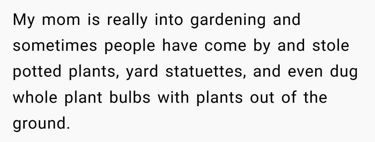 He Built a Pun Filled Garden "Wall of Shame" and Now the Whole Neighborhood Is Mad My mom is really into gardening and sometimes people have come by and stole potted plants, yard statuettes, and even dug whole plant bulbs with plants out of the ground.