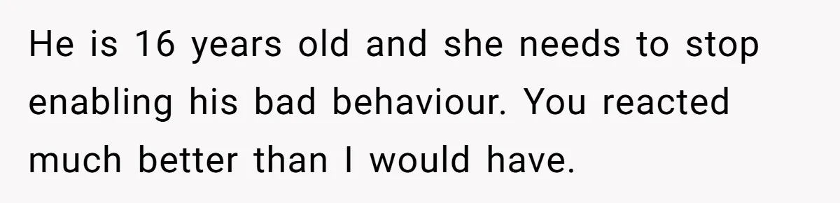 He Canceled the Family Trip After His Stepson Destroyed His Plants, and Now Everyone Is Taking Sides He is 16 years old and she needs to stop enabling his bad behaviour. You reacted much better than I would have.