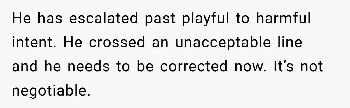 He Canceled the Family Trip After His Stepson Destroyed His Plants, and Now Everyone Is Taking Sides He has escalated past playful to harmful intent. He crossed an unacceptable line and he needs to be corrected now. It’s not negotiable.