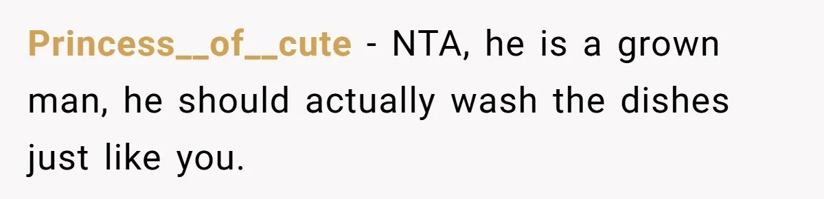Boyfriend Sneaks Cheese Into Girlfriend’s Taco Despite Her Allergy, Then Whines When She Makes Him Do The Dishes Princess__of__cute − NTA, he is a grown man, he should actually wash the dishes just like you.