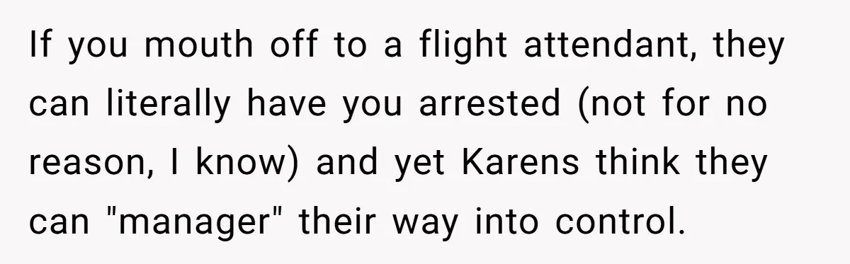Airport Manager Reassigns Entitled Passenger's Seat To Disabled Traveler After Mask Tantrum Escalates If you mouth off to a flight attendant, they can literally have you arrested (not for no reason, I know) and yet Karens think they can "manager" their way into...