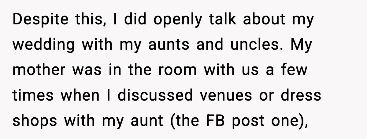 When Parents Cheer Only for Their ‘Golden’ Son, Daughter Says ‘Bye’ at Her Wedding Despite this, I did openly talk about my wedding with my aunts and uncles. My mother was in the room with us a few times when I discussed venues or...