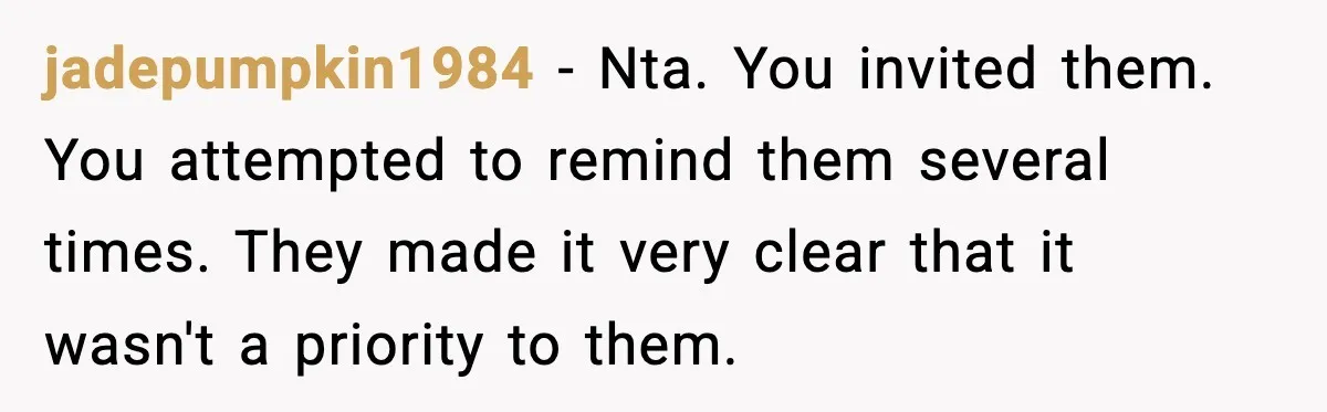 When Parents Cheer Only for Their ‘Golden’ Son, Daughter Says ‘Bye’ at Her Wedding jadepumpkin1984 - Nta. You invited them. You attempted to remind them several times. They made it very clear that it wasn't a priority to them.