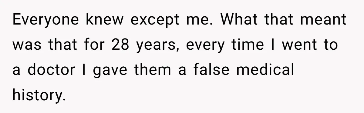 Brother Raises Abandoned Sibling, Now Everyone’s Mad The Kid Calls Him “Dad” Everyone knew except me. What that meant was that for 28 years, every time I went to a doctor I gave them a false medical history.