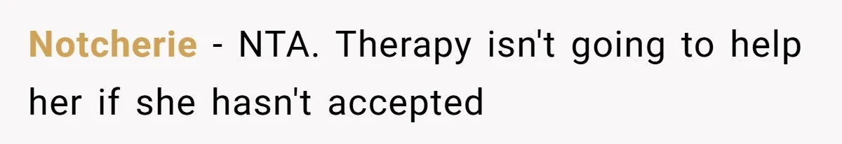 Bryce’s Parents Call Out Ex-Girlfriend After She Smashes His Christmas Car Notcherie − NTA. Therapy isn't going to help her if she hasn't accepted