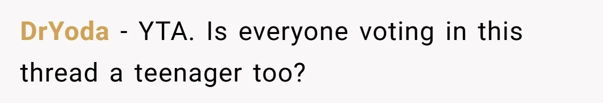 Stepdaughter Refuses To Help With Disabled Stepsister, Says It’s Not Her Problem – Is She A Jerk? DrYoda − YTA. Is everyone voting in this thread a teenager too?