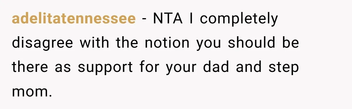 Stepdaughter Refuses To Help With Disabled Stepsister, Says It’s Not Her Problem – Is She A Jerk? adelitatennessee − NTA I completely disagree with the notion you should be there as support for your dad and step mom.