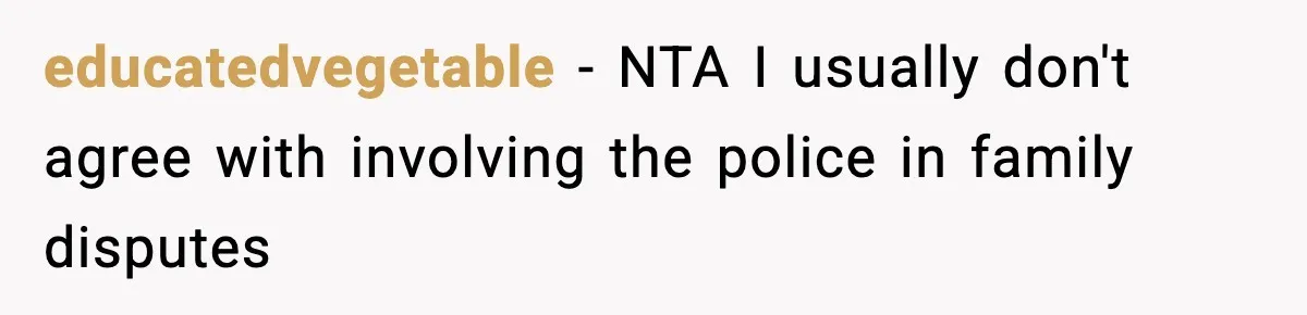 Dad Catches Son Stealing The Family TV On Security Footage, Is He Right To Call Police? educatedvegetable − NTA I usually don't agree with involving the police in family disputes