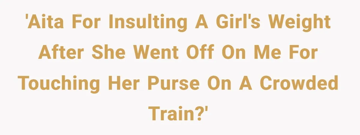 Woman Saves a Seat With Her Bag, Melts Down When Someone Tries to Sit - Did OP Go Too Far With the Clapback? 'AITA for insulting a girl's weight after she went off on me for touching her purse on a crowded train?'