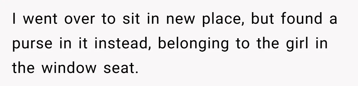 Woman Saves a Seat With Her Bag, Melts Down When Someone Tries to Sit - Did OP Go Too Far With the Clapback? I went over to sit in new place, but found a purse in it instead, belonging to the girl in the window seat.