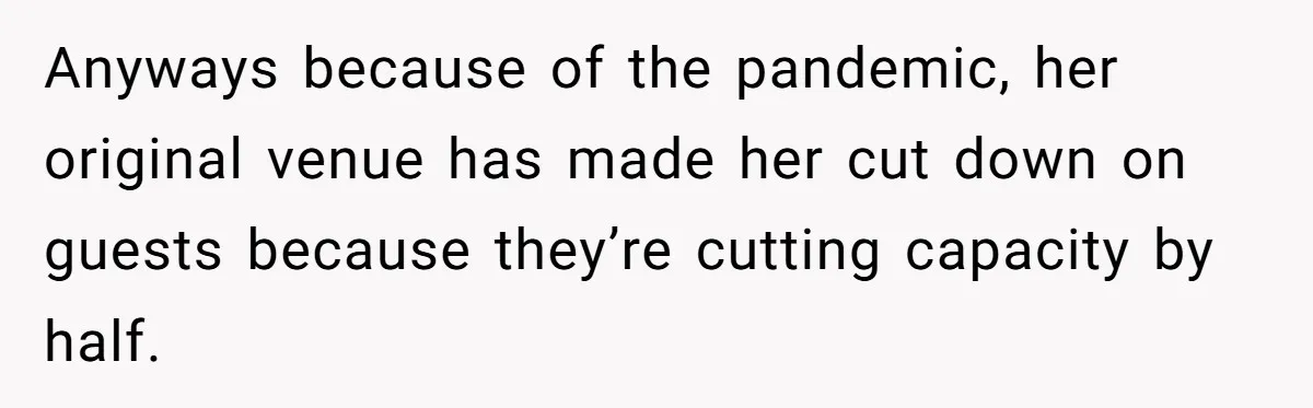 Sister Forces Family to Write 250-Word Essays to Attend Her Wedding - But One Guest Refuses to Grovel Anyways because of the pandemic, her original venue has made her cut down on guests because they’re cutting capacity by half.