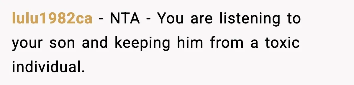 Woman Refuses To Let Newly Freed Sister See Her Kids, Family Calls Her “Cruel” lulu1982ca − NTA - You are listening to your son and keeping him from a toxic individual.