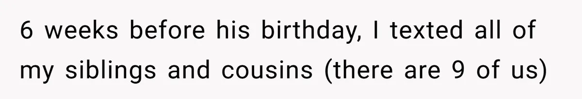 Family Explodes After Woman Swaps Missing Cousins’ Pics With Her Dog In A Sombrero 6 weeks before his birthday, I texted all of my siblings and cousins (there are 9 of us)