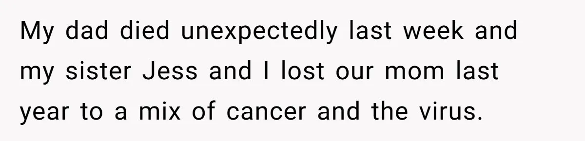 Siblings Call Police On Relatives Who Looted Their Dad’s House Days After His Death My dad died unexpectedly last week and my sister Jess and I lost our mom last year to a mix of cancer and the virus.