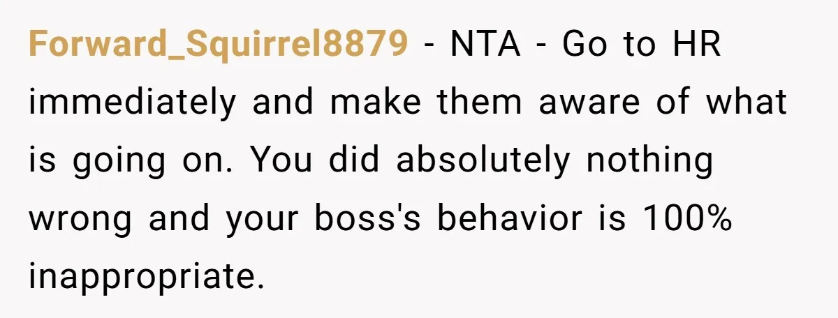 She Brought Peanut Noodles to Work… and Her Coworker Ended Up in the Hospital. The Truth? Wild! Forward_Squirrel8879 − NTA - Go to HR immediately and make them aware of what is going on. You did absolutely nothing wrong and your boss's behavior is 100% inappropriate.