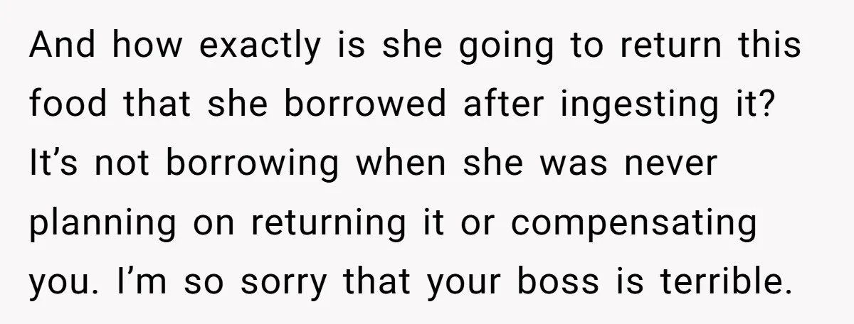 She Brought Peanut Noodles to Work… and Her Coworker Ended Up in the Hospital. The Truth? Wild! And how exactly is she going to return this food that she borrowed after ingesting it? It’s not borrowing when she was never planning on returning it or compensating you....