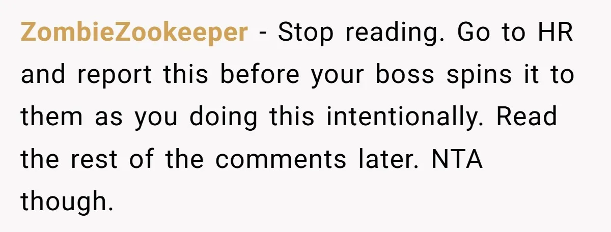 She Brought Peanut Noodles to Work… and Her Coworker Ended Up in the Hospital. The Truth? Wild! ZombieZookeeper − Stop reading. Go to HR and report this before your boss spins it to them as you doing this intentionally. Read the rest of the comments later. NTA...