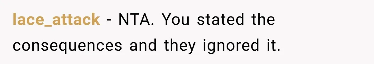 Siblings Call Police On Relatives Who Looted Their Dad’s House Days After His Death lace_attack − NTA. You stated the consequences and they ignored it.