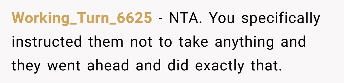 Siblings Call Police On Relatives Who Looted Their Dad’s House Days After His Death Working_Turn_6625 − NTA. You specifically instructed them not to take anything and they went ahead and did exactly that.