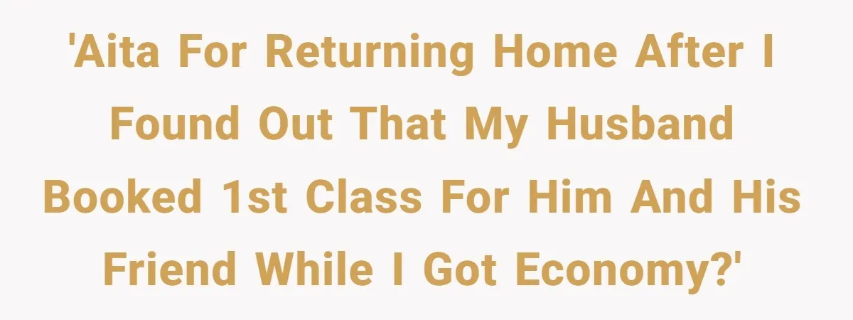 He Booked First Class for Himself and a Friend, and She Got Economy 'AITA for returning home after I found out that my husband booked 1st class for him and his friend while I got economy?'