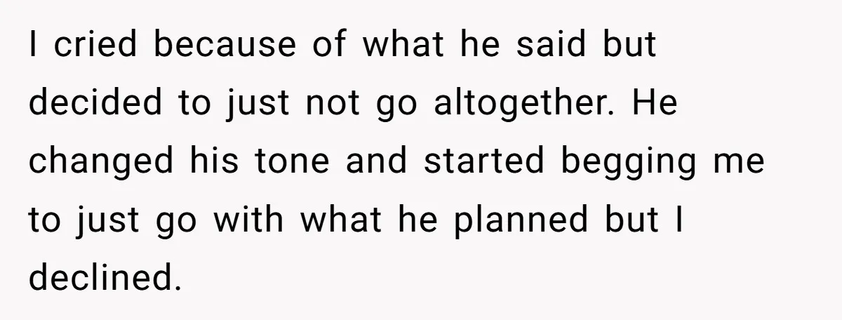 He Booked First Class for Himself and a Friend, and She Got Economy I cried because of what he said but decided to just not go altogether. He changed his tone and started begging me to just go with what he planned but...