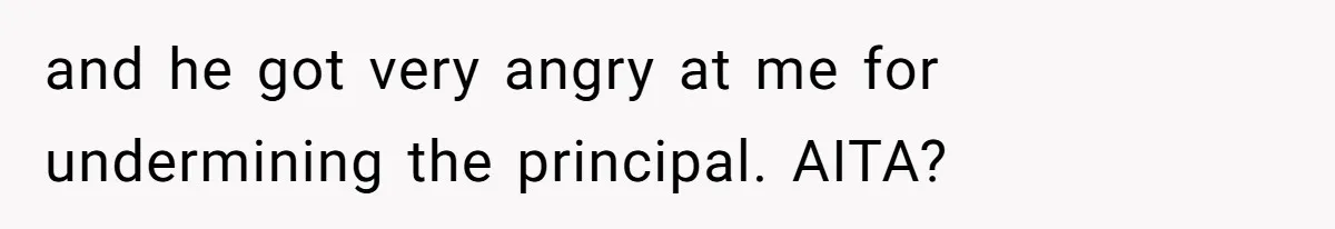 Principal Punishes A Vomiting Seven-Year-Old, Mom Responds By Giving Her The Best Week Ever and he got very angry at me for undermining the principal. AITA?