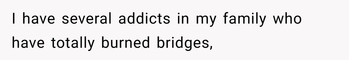 I have several addicts in my family who have totally burned bridges,