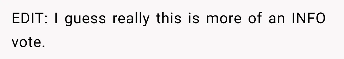 EDIT: I guess really this is more of an INFO vote.