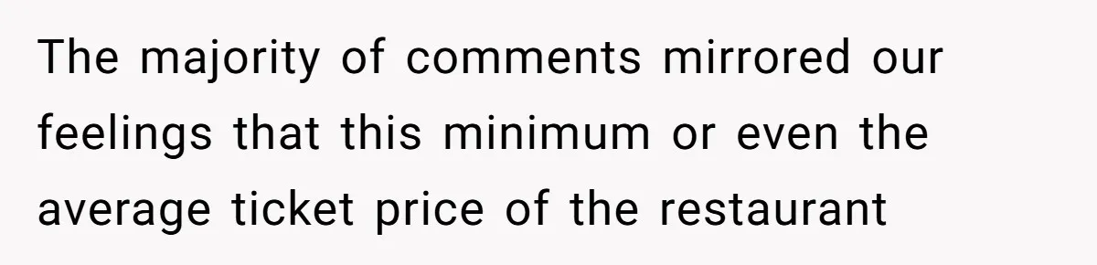 He Went to a Friend’s Birthday Dinner, Then Got Hit With an $1100 Bill He Never Agreed To The majority of comments mirrored our feelings that this minimum or even the average ticket price of the restaurant