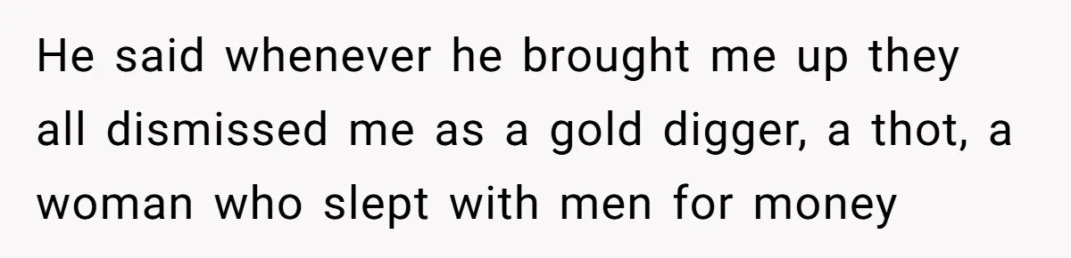 Boyfriend Insults Girlfriend’s Past In Front Of Friends, Shocked When She Leaves With His Gift He said whenever he brought me up they all dismissed me as a gold digger, a thot, a woman who slept with men for money