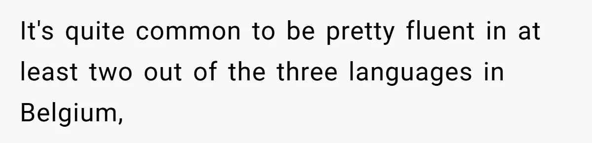 New Colleague Brags She’s Fluent In Three Languages, Native Speaker Exposes Her With One Sentence It's quite common to be pretty fluent in at least two out of the three languages in Belgium,