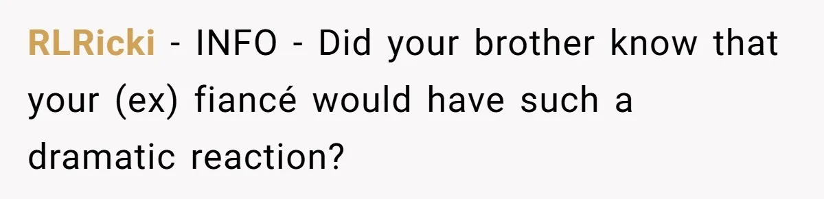 Woman Loses Fiancé After Brother Exposes A Teen Mistake, Now She’s Kicking Him Out RLRicki − INFO - Did your brother know that your (ex) fiancé would have such a dramatic reaction?