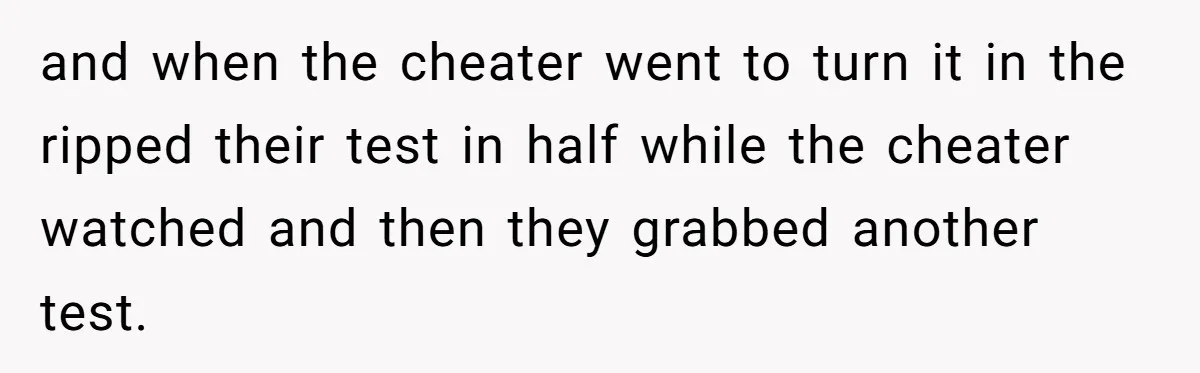 Senior Notices Cheater Invade Their Desk And Quietly Sets The Ultimate Finals Revenge Trap and when the cheater went to turn it in the ripped their test in half while the cheater watched and then they grabbed another test.
