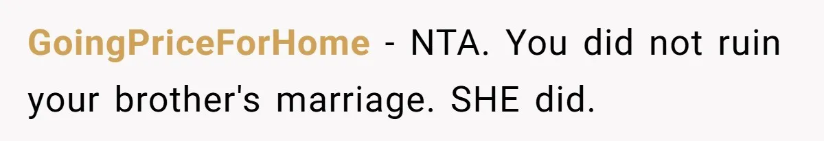 Teen Calls Brother After Sister-In-Law Dumps Her At A Pool And Accidentally Blows Up Their Marriage GoingPriceForHome − NTA. You did not ruin your brother's marriage. SHE did.