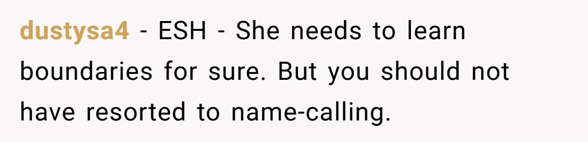 Coworker Demands To Know Her Husband’s Salary, She Drops One Savage Line And Walks Away dustysa4 − ESH - She needs to learn boundaries for sure. But you should not have resorted to name-calling.