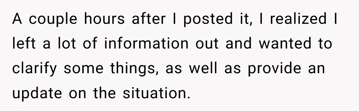 Mom Insists On Sharing The Kitchen Every Morning, Daughter Finally Loses Patience A couple hours after I posted it, I realized I left a lot of information out and wanted to clarify some things, as well as provide an update on the...