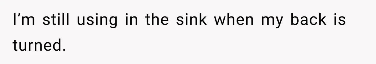 Mom Insists On Sharing The Kitchen Every Morning, Daughter Finally Loses Patience I’m still using in the sink when my back is turned.