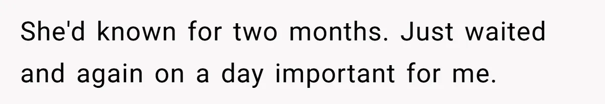 Son Cuts Parents Off Just Because They Keep Dropping Devastating News On His Biggest Days She'd known for two months. Just waited and again on a day important for me.