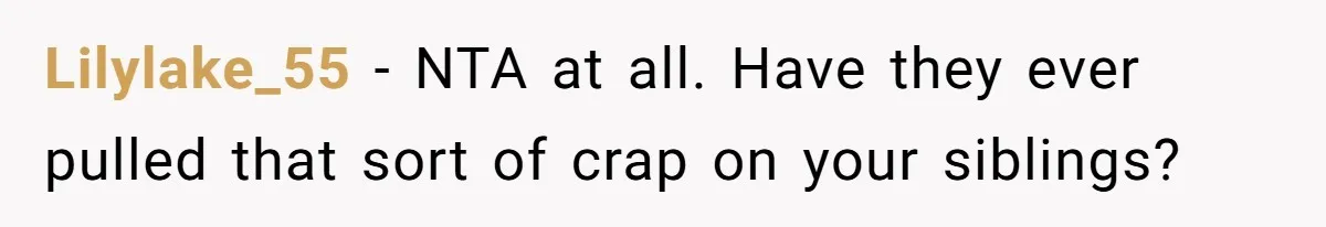 Son Cuts Parents Off Just Because They Keep Dropping Devastating News On His Biggest Days Lilylake_55 − NTA at all. Have they ever pulled that sort of crap on your siblings?