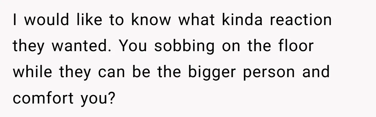 A Mom Walks Out After Her Ex Tricks Her Into Showing Up Two Hours Early for a Birthday Party. I would like to know what kinda reaction they wanted. You sobbing on the floor while they can be the bigger person and comfort you?