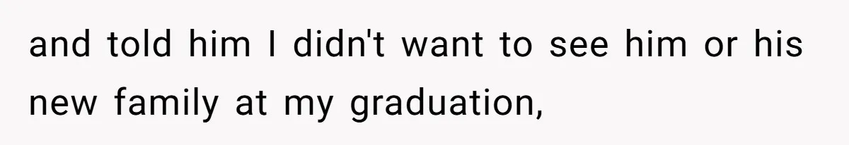 Son Publicly Cuts Off His Father At Graduation After Years Of Favouritism Blow Up In One Final Betrayal and told him I didn't want to see him or his new family at my graduation,
