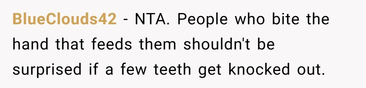 He Helped His Sister Through College, But She Thinks His Grief Timeline Makes Him A Monster BlueClouds42 − NTA. People who bite the hand that feeds them shouldn't be surprised if a few teeth get knocked out.