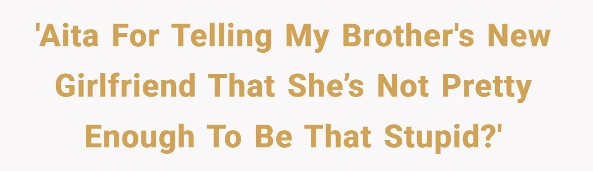 She Laughs At Brother’s Girlfriend’s Comments, Then Drops An Insult That Ends The Night 'AITA for telling my brother's new girlfriend that she’s not pretty enough to be that stupid?'