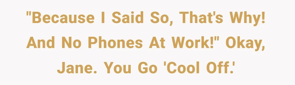 Boss Who Banned Phones At Work Gets Stuck In Giant Freezer For Twenty-Five Chilly Minutes "Because I said so, that's why! And no phones at work!" Okay, Jane. You go 'cool off.'