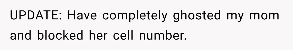 Man Hires Mom To Housesit, Returns To A Disaster Zone And Gets Called Ungrateful UPDATE: Have completely ghosted my mom and blocked her cell number.